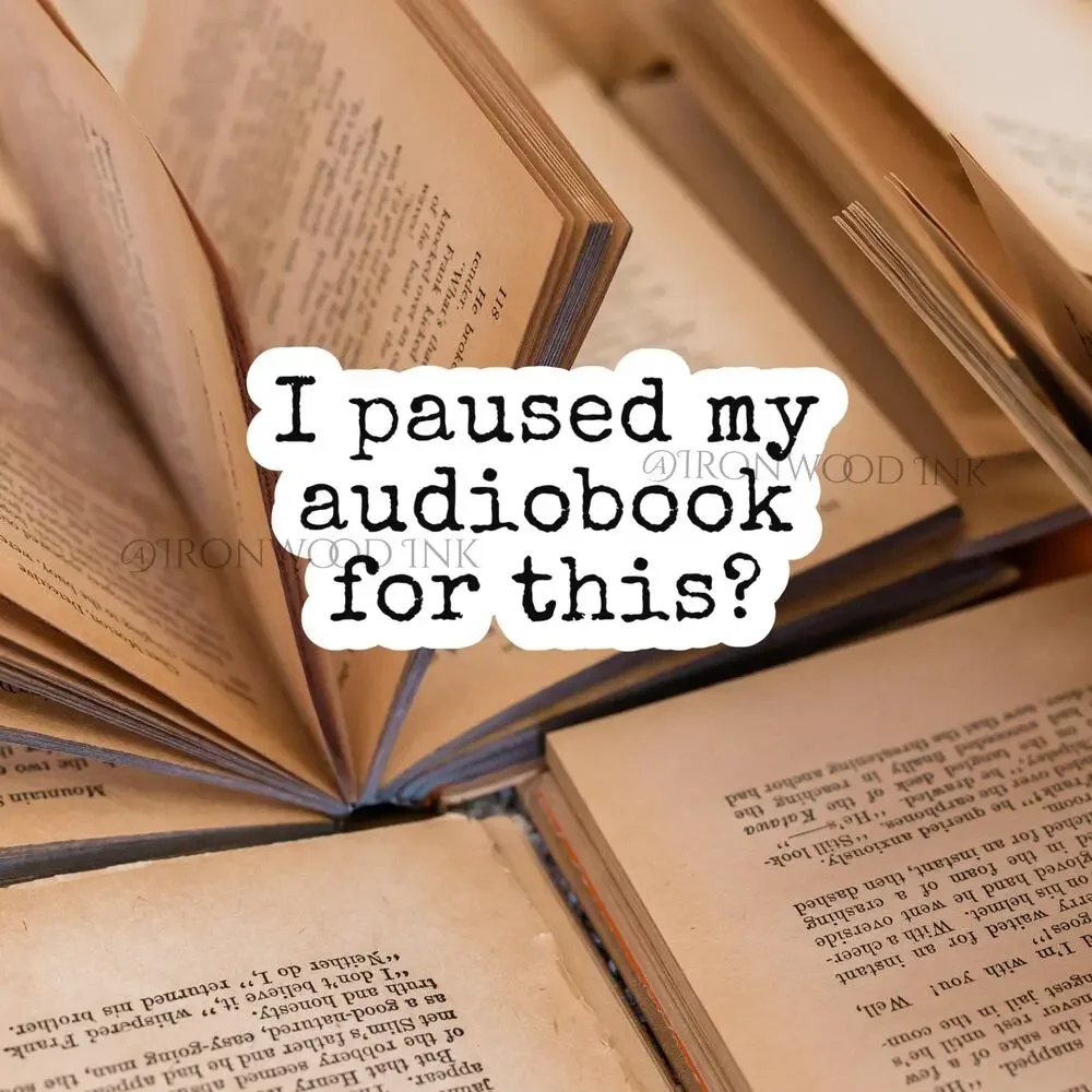 I Paused My Audiobook For This? Sticker Funny Joke Gift Reading Bookish Booktok